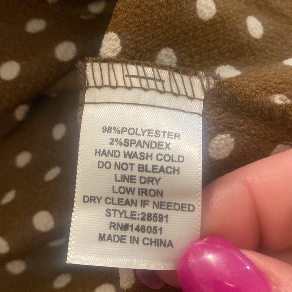 Monteau Sleeveless Polka Dot Wrap Peplum Blouse - Picture 9 of 9